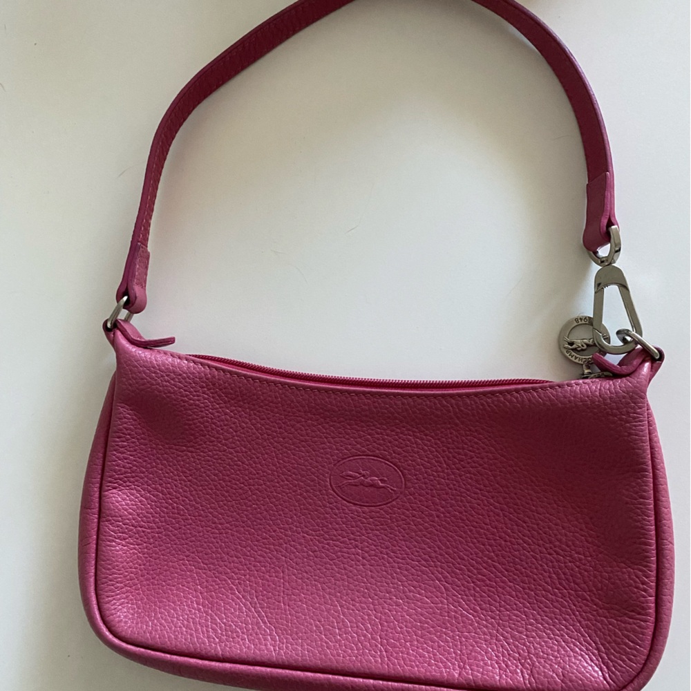 Authentic Longchamp Pink Leather Shoulder Bag